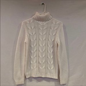 white knit turtle neck